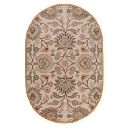 Caesar Beige & Light Blue Oval Rug