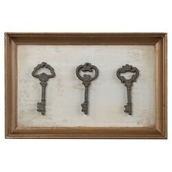 Framed Antique Reproduction Keys in Bronze