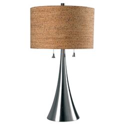 Weis 2 Light Table Lamp in Brushed Steel