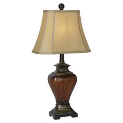 Tudor Table Lamp in Brown Crackle
