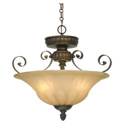 Megan 3 Light Convertible Inverted Pendant in Leather Crackle