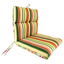 Comstock Stripe Universal Reversible Chair Cushion in Mango