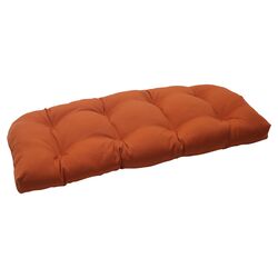 Cinnabar Wicker Loveseat Cushion in Orange