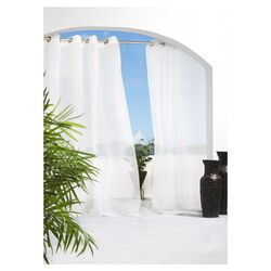 Outdoor Sheer Grommet Top Curtain Panel in White