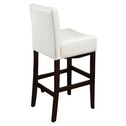 Classic Leather Barstool in White (Set of 2)