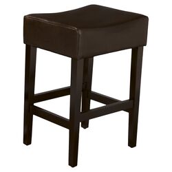 Lopez Backless Bonded Leather Barstool in Brown (Set of 2)