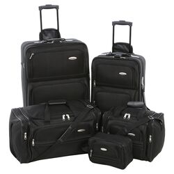 5 Piece Nested Luggage Set in Black