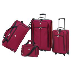 Euro Value II Deluxe 4 Piece Luggage Set in Red