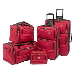 5 Piece Nested Luggage Set in Red