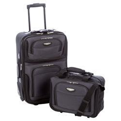 Amsterdam 2 Piece Carry On Luggage Set in Gray Amsterdam 2 Piece Carry On Luggage Set in Gray