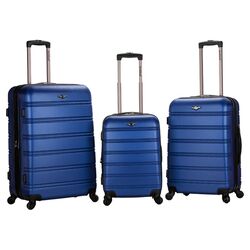 Melbourne 3 Piece Expandable ABS Luggage Set in Blue