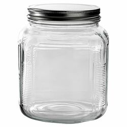 Glass Cracker Jar & Lid (Set of 4)