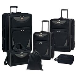 Skyview II 6 Piece Luggage Set in Black