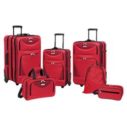 Skyview II 6 Piece Luggage Set in Red