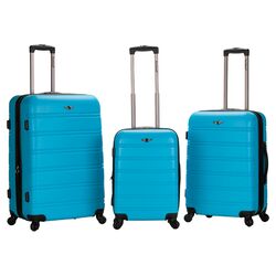 Melbourne 3 Piece Expandable ABS Luggage Set in Turquoise