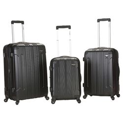 Sonic 3 Piece Upright Luggage Set in Black