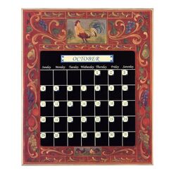 Red Rooster Magnetic Tile Perpetual Calendar