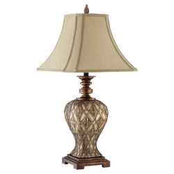 Traditions Basket Weave Table Lamp in Copper