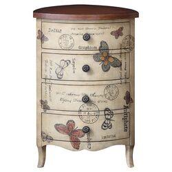 Butterfly 4 Drawer Chest in Antique Cream