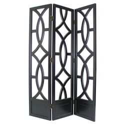 Charleston 3 Panel Room Divider in Antique Black