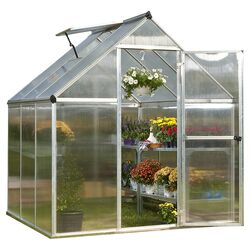 Nature Twin Wall Polycarbonate Greenhouse in Silver