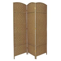 Diamond Weave 3 Panel Room Divider in Natural