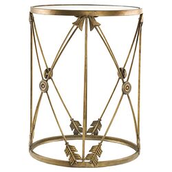 Arrow Barrel Table in Antique Bronze