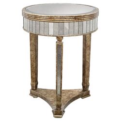 Glamour Mirrored End Table in Gold