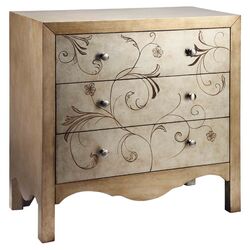 Shannon 3 Drawer Accent Chest in Gold