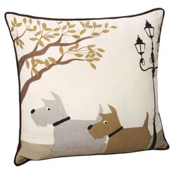 Scottie Dog Pillow in Beige