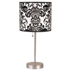 Floral Table Lamp in Silver