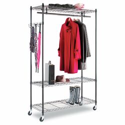 Wire Shelving Garment Rack in Stainless Steel