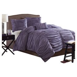 Delancey 4 Piece Comforter Set in Plum