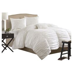 Delancey 4 Piece Comforter Set in White