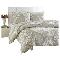 Medley Mini Duvet Set in Gray & White