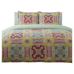 Medallion 3 Piece Duvet Set in Yellow & Red