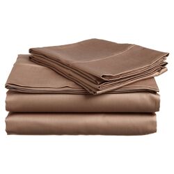 Egyptian Cotton Solid Sheet Set in Taupe