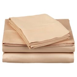 Egyptian Cotton Solid Sheet Set in Beige