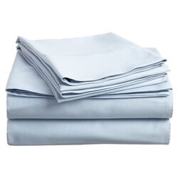 Egyptian Cotton Solid Sheet Set in Light Blue