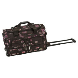 Squares Duffel in Chocolate & Pink Squares Duffel in Chocolate & Pink
