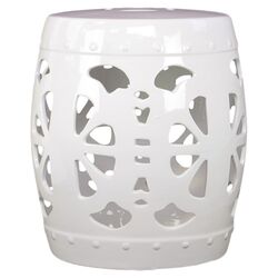 Ceramic Garden Stool in White