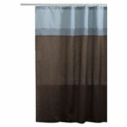 Geometrica Shower Curtain in Blue & Chocolate