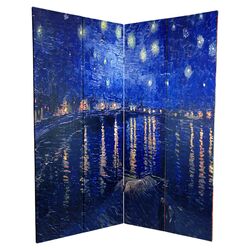 Works of Van Gogh Double Sided Canvas 4 Panel Room Divider