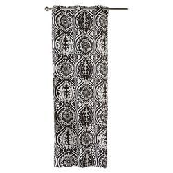 York Luxury Curtain Panel in Black & White (Set of 2)