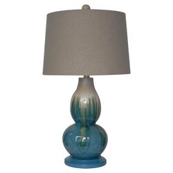 Table Lamp in Metallic Cream & Blue