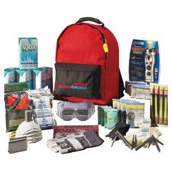 Grab N' Go Deluxe Emergency Backpack Kit in Red & Black
