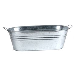 Tin Oval Bucket in Silver
