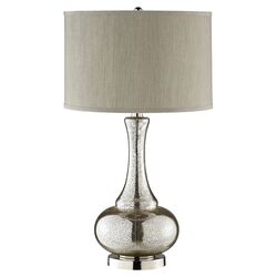 Casual Elegance Glass Gourd Table Lamp in Polished Chrome