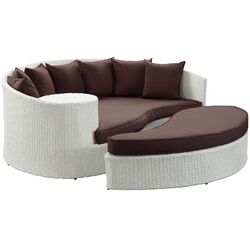 Taiji Daybed & Ottoman Set in White