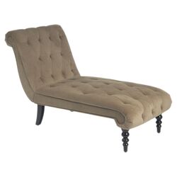 Curves Velvet Chaise Lounge in Coffee